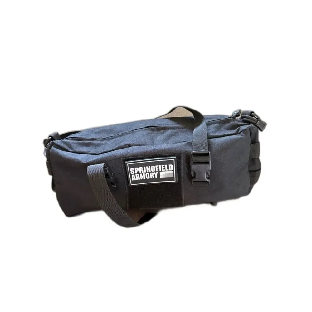 Men's Black Tactical Sling Belt Bag with MOLLE Webbing